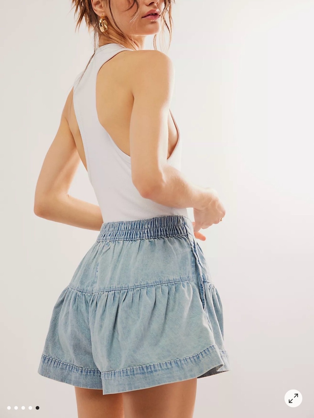 We The Free Free Fleur Denim Shorts in Belle Blue - Picture 5 of 9